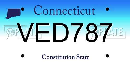 VED787 Connecticut License Plate