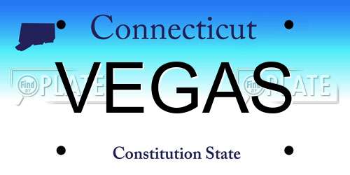 VEGAS Connecticut License Plate