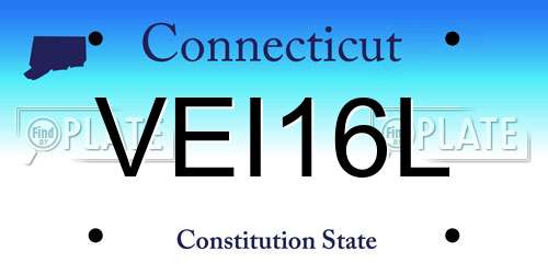 VEI16L Connecticut License Plate