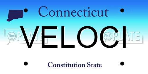 VELOCI Connecticut License Plate