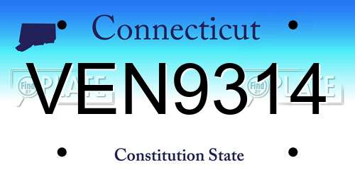 VEN9314 Connecticut License Plate