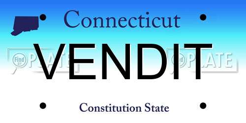 VENDIT Connecticut License Plate