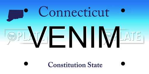 VENIM Connecticut License Plate