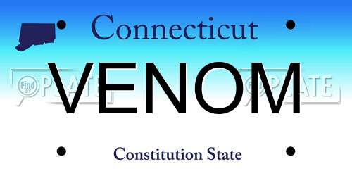 VENOM Connecticut License Plate