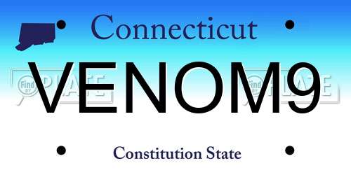 VENOM9 Connecticut License Plate