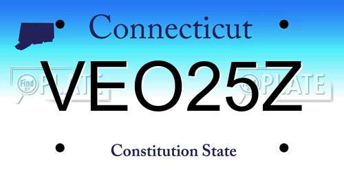 VEO25Z Connecticut License Plate