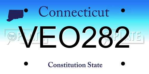 VEO282 Connecticut License Plate