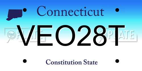 VEO28T Connecticut License Plate