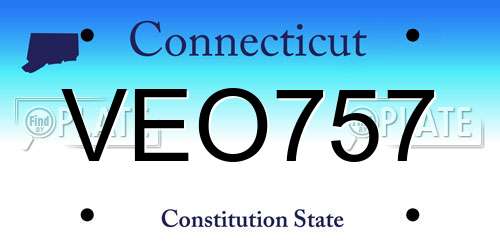 VEO757 Connecticut License Plate