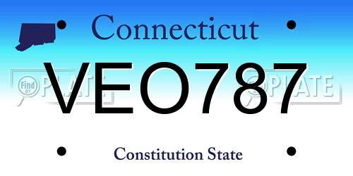 VEO787 Connecticut License Plate