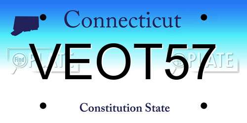 VEOT57 Connecticut License Plate