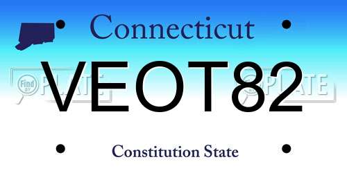 VEOT82 Connecticut License Plate