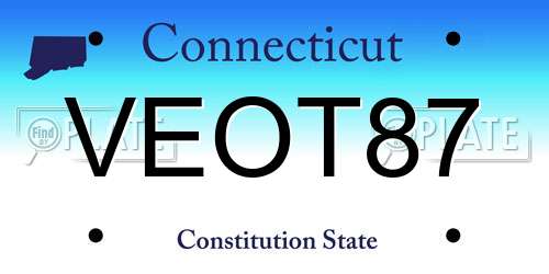 VEOT87 Connecticut License Plate
