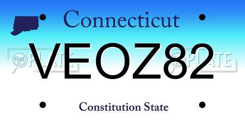 VEOZ82 Connecticut License Plate