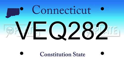 VEQ282 Connecticut License Plate