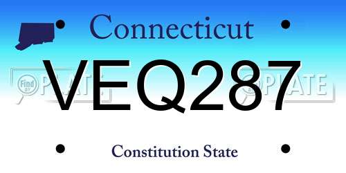 VEQ287 Connecticut License Plate