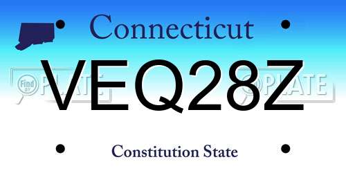VEQ28Z Connecticut License Plate