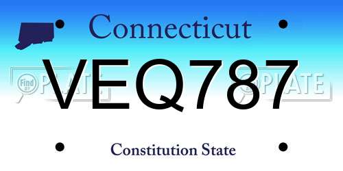 VEQ787 Connecticut License Plate