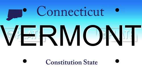 VERMONT Connecticut License Plate