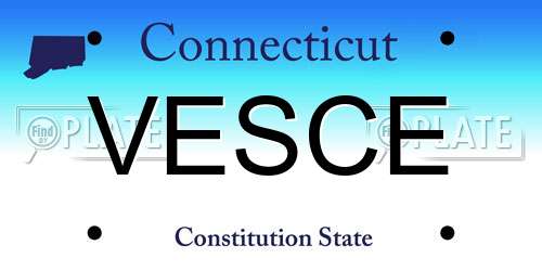 VESCE Connecticut License Plate