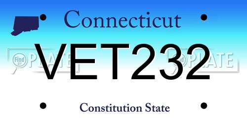 VET232 Connecticut License Plate
