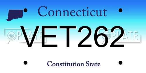 VET262 Connecticut License Plate