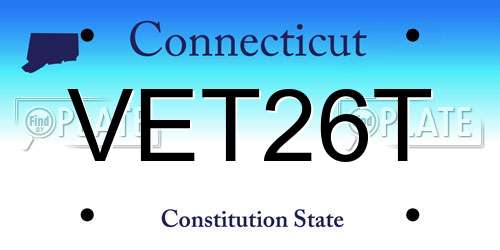 VET26T Connecticut License Plate