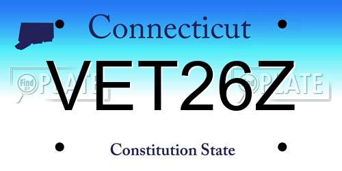 VET26Z Connecticut License Plate
