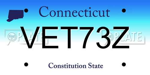 VET73Z Connecticut License Plate