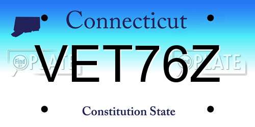 VET76Z Connecticut License Plate