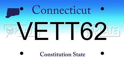 VETT62 Connecticut License Plate
