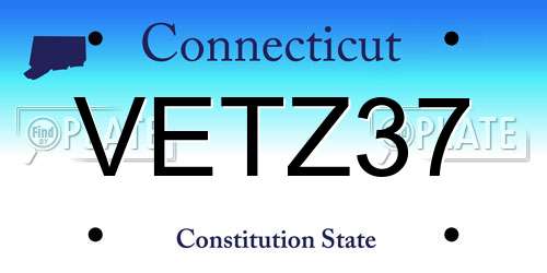 VETZ37 Connecticut License Plate