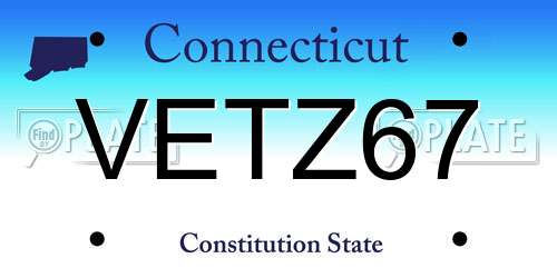 VETZ67 Connecticut License Plate