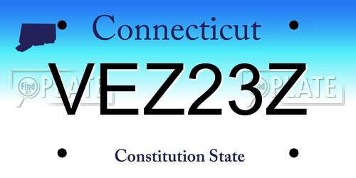 VEZ23Z Connecticut License Plate