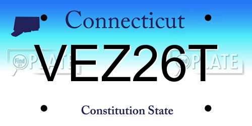 VEZ26T Connecticut License Plate