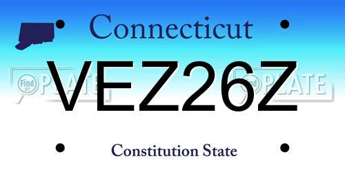 VEZ26Z Connecticut License Plate