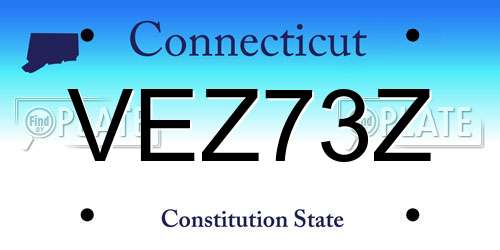 VEZ73Z Connecticut License Plate