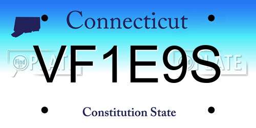VF1E9S Connecticut License Plate