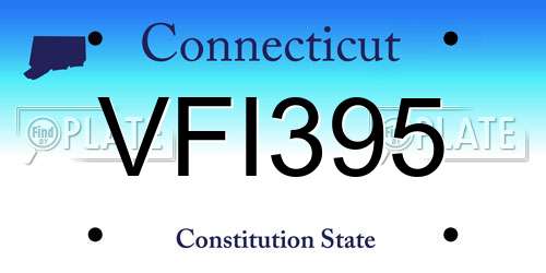 VFI395 Connecticut License Plate