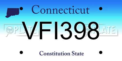 VFI398 Connecticut License Plate