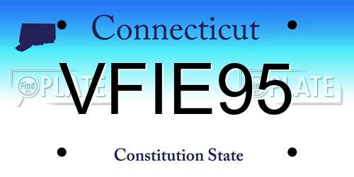 VFIE95 Connecticut License Plate
