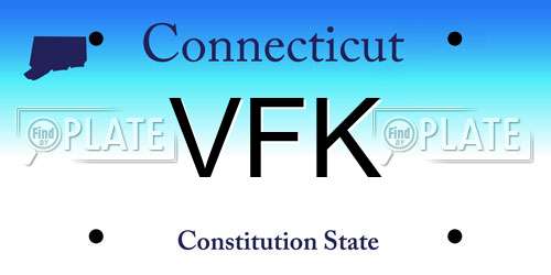 VFK Connecticut License Plate