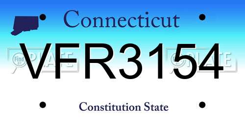VFR3154 Connecticut License Plate