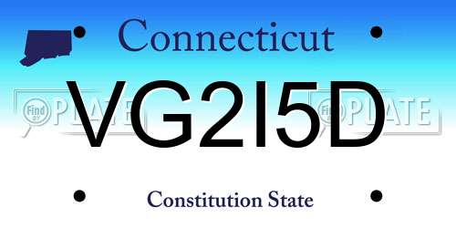 VG2I5D Connecticut License Plate