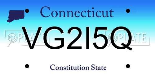 VG2I5Q Connecticut License Plate