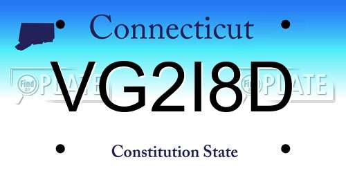 VG2I8D Connecticut License Plate
