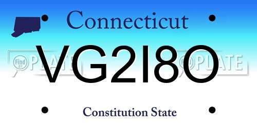 VG2I8O Connecticut License Plate