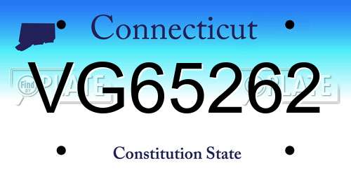VG65262 Connecticut License Plate