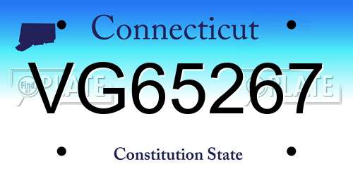 VG65267 Connecticut License Plate