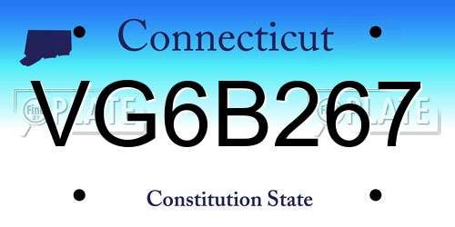 VG6B267 Connecticut License Plate